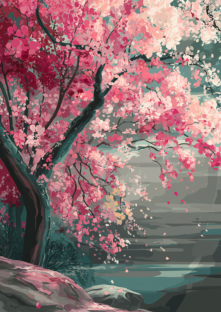 Tree Flower Canvas Print & Poster Wall Art - AI PRINT LAB